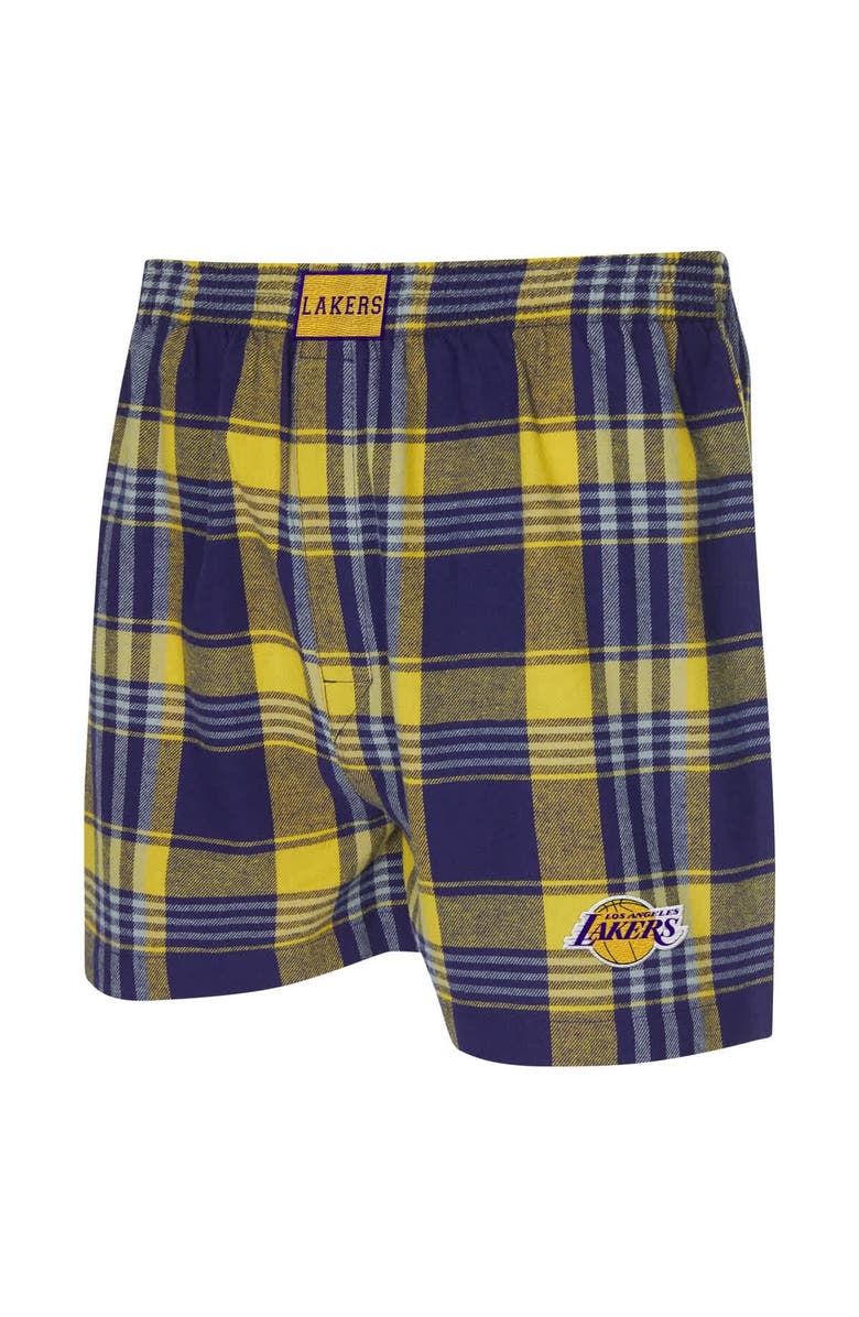 CONCEPTS SPORT Men's Concepts Sport Purple Los Angeles Lakers Region Flannel Boxer Short, Alternate, color, Purple