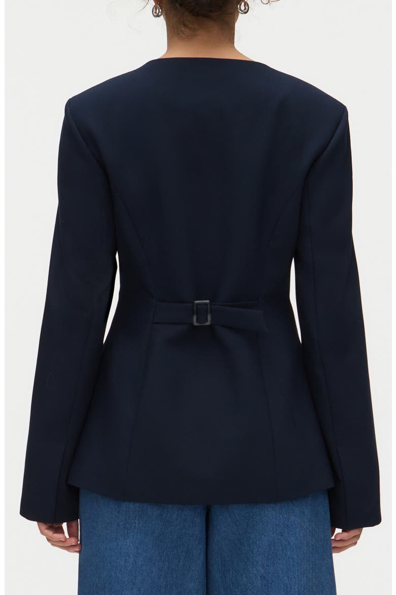 Daphne Collarless Jacket, Alternate, color, NAVY