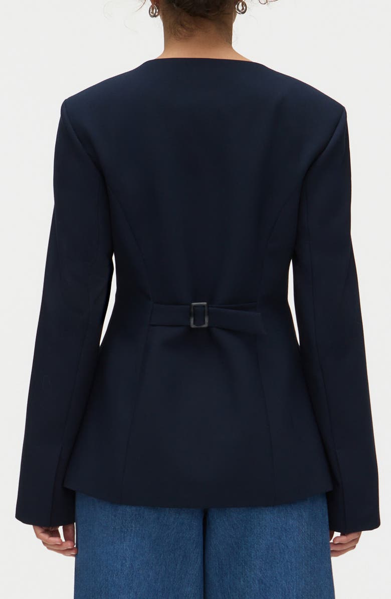ALIGNE Daphne Collarless Jacket, Alternate, color, Navy