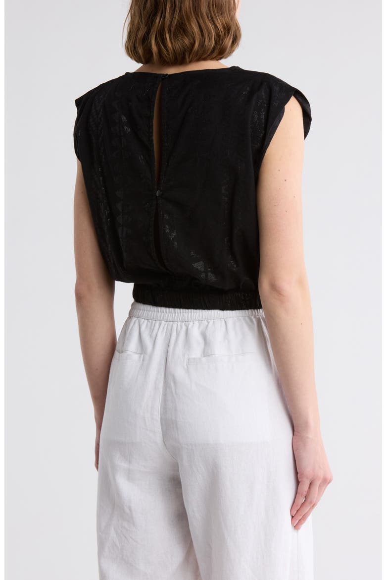 Metallic Drawstring Hem Cover-Up Tank, Alternate, color, BLACK ON BLACK