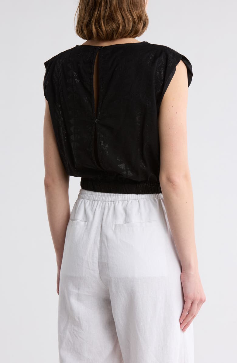 Elan Metallic Drawstring Hem Cover-Up Tank, Alternate, color, Black On Black