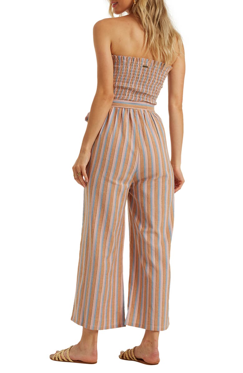 Billabong Forward Feelings Strapless Wide Leg Jumpsuit, Alternate, color, 