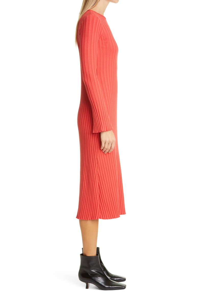 RIB by Simon Miller Wells Long Sleeve Midi Dress, Alternate, color, RETRO RED
