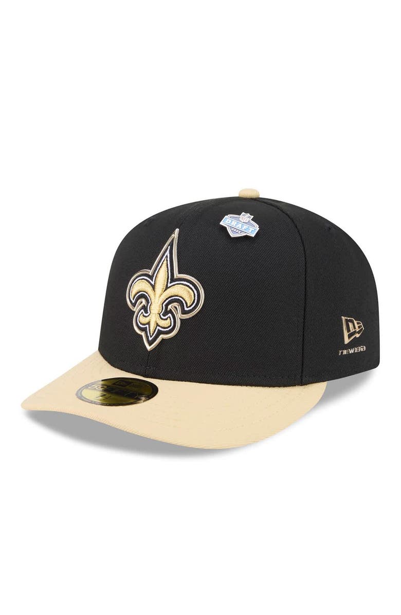 New Era Men's New Era  Black/Gold New Orleans Saints 2026 NFL Draft Pre-Curved 59FIFTY Fitted Hat, Main, color, Black