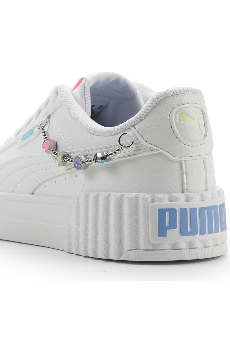 PUMA Kids' Carina 3.0 Neutral Cheetah Jr. Low Top Sneaker, Alternate, color, Puma White/ Blue/ Apple
