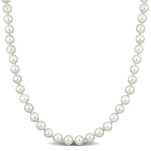 Cultured Akoya Pearl Strand Necklace 14K