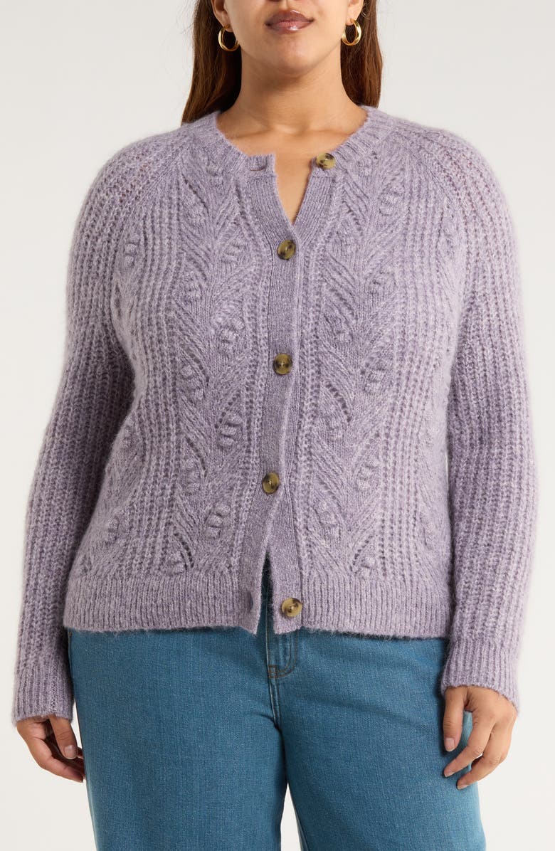 Seasalt Cornwall Sand Thistle Wool & Mohair Blend Cardigan, Alternate, color, Clematis