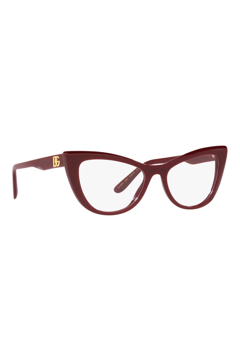 54mm Cat Eye Optical Glasses, Alternate, color, BORDEAUX
