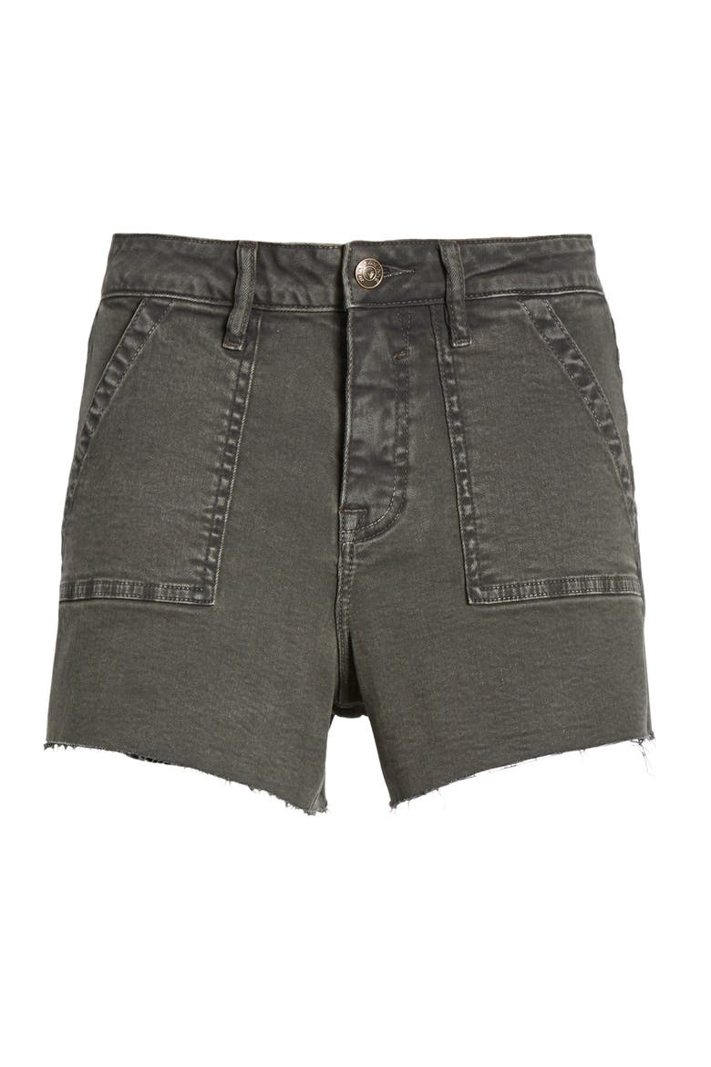 Utilitarian Denim Shorts, Alternate, color, DARK GREY