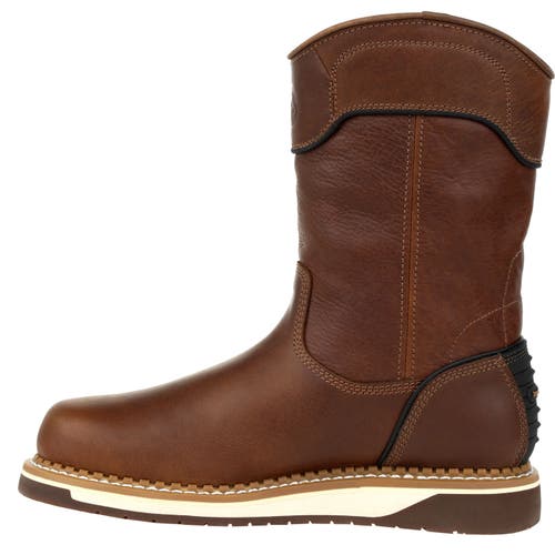 Georgia Boot Waterproof Amp Lt Wedge Pull On Work Boot In Brown