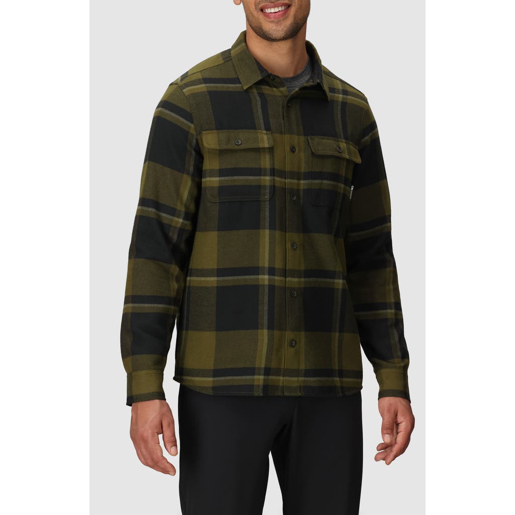 Outdoor Research Feedback Plaid Flannel Overshirt In Green