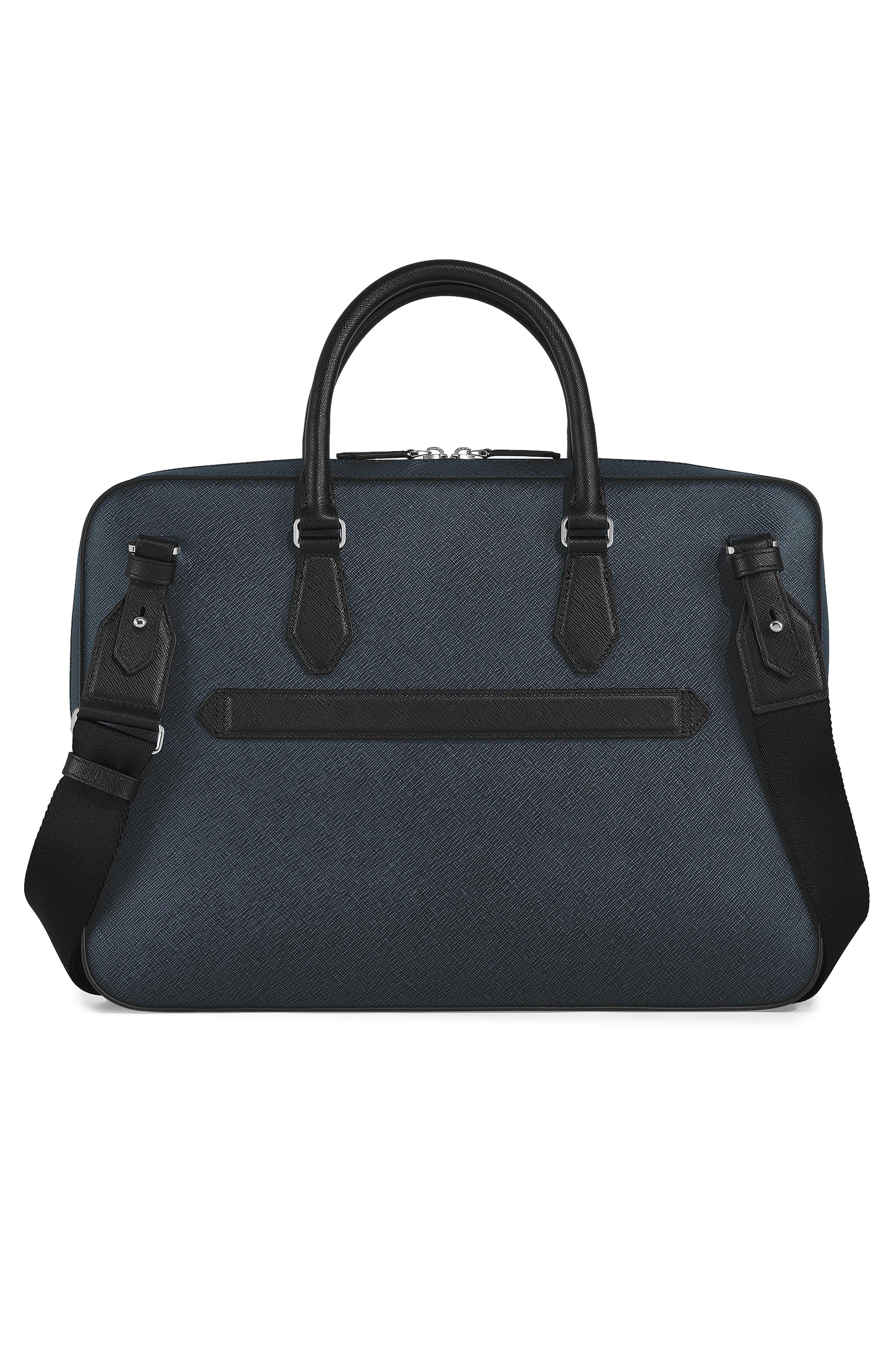 Montblanc Sartorial Leather Document Case, Alternate, color, Tweed Blue