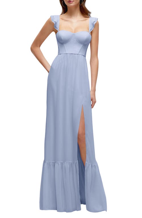 Dessy Collection Bustier Maxi Dress In Sky Blue