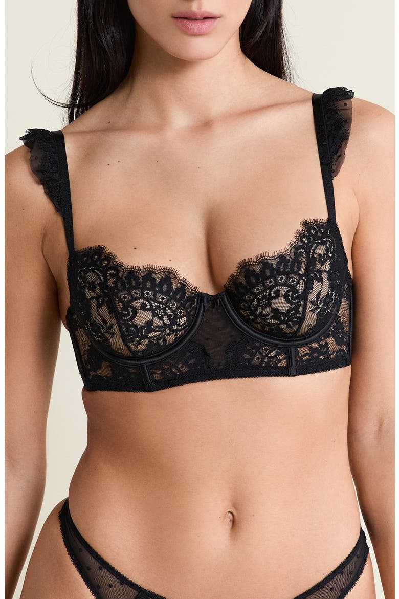 Infini N° 9 Bustier Underwire Bra, Main, color, BLACK
