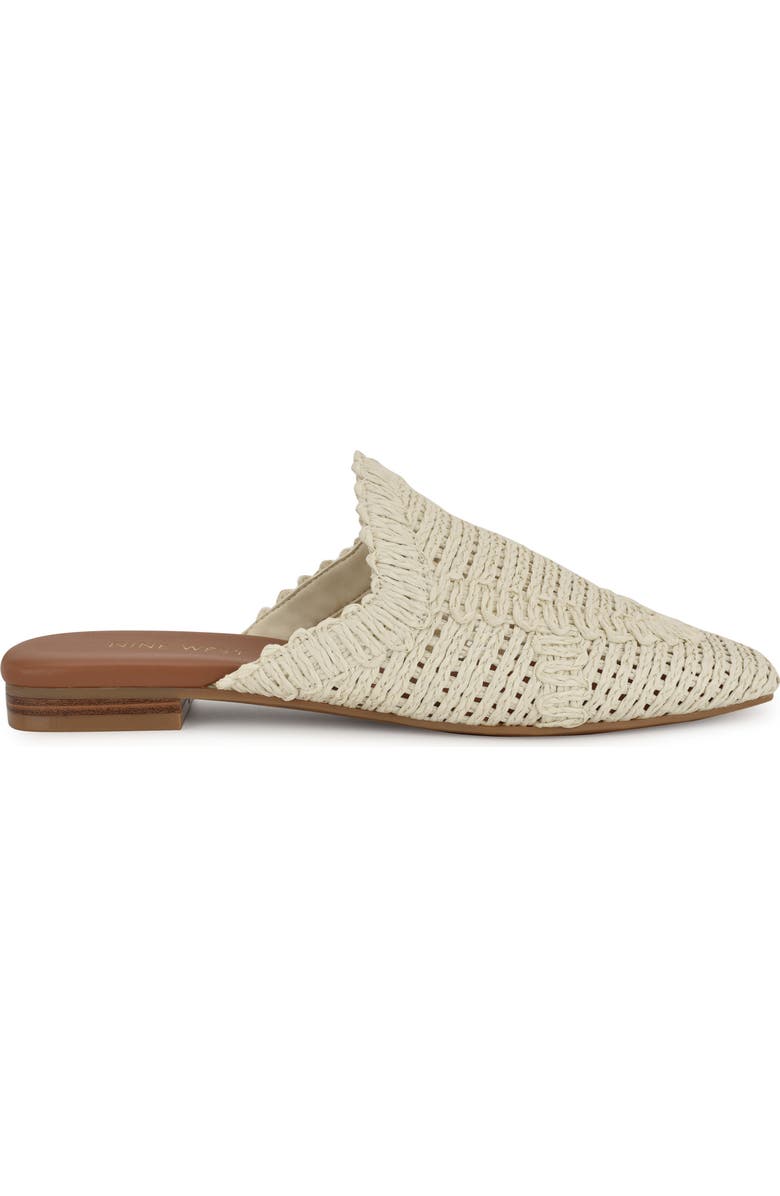 Nine West Canoli Raffia Mule, Alternate, color, Chic Cream