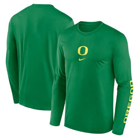Men's Nike  Green Oregon Ducks Primetime Two-Hit Legend Dri-FIT Long Sleeve T-Shirt