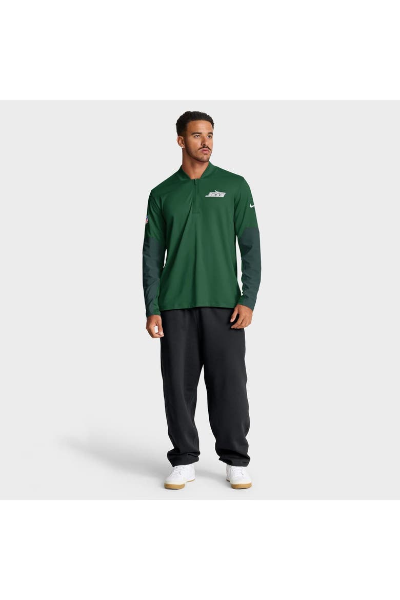 Men's Nike Green New York Jets Sideline Dri-FIT Half-Zip Pullover, Alternate, color, Green