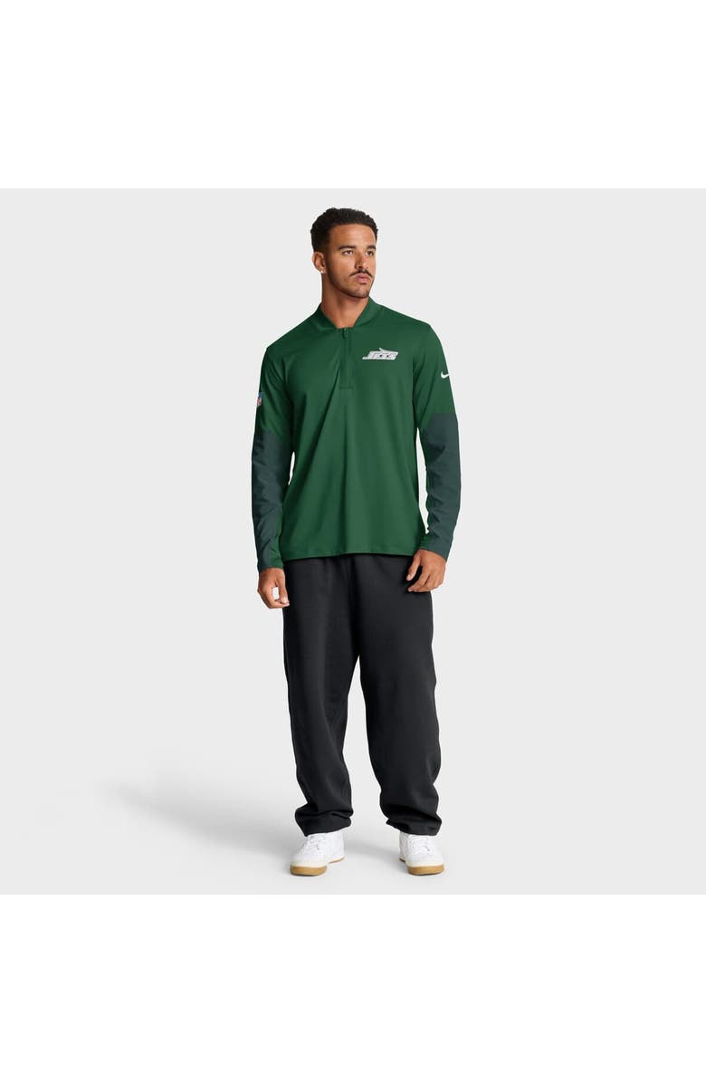 Nike Men's Nike Green New York Jets Sideline Dri-FIT Half-Zip Pullover, Alternate, color, Green