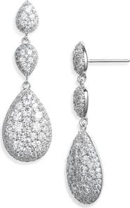 Nadri Crushed Pavé Triple Drop Earrings