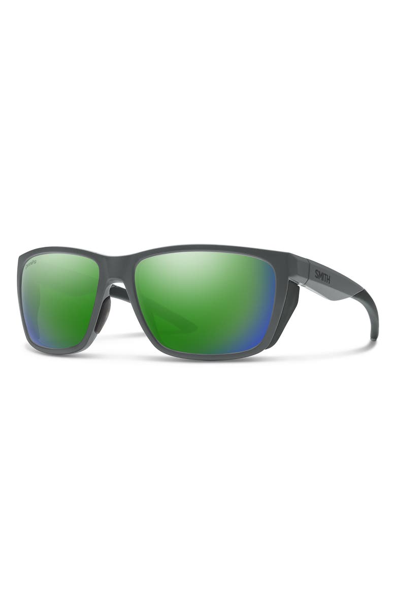 Smith Longfin 57mm ChromaPop<sup>™</sup> Polarized Square Sunglasses, Alternate, color, Cement / Chromapop Green