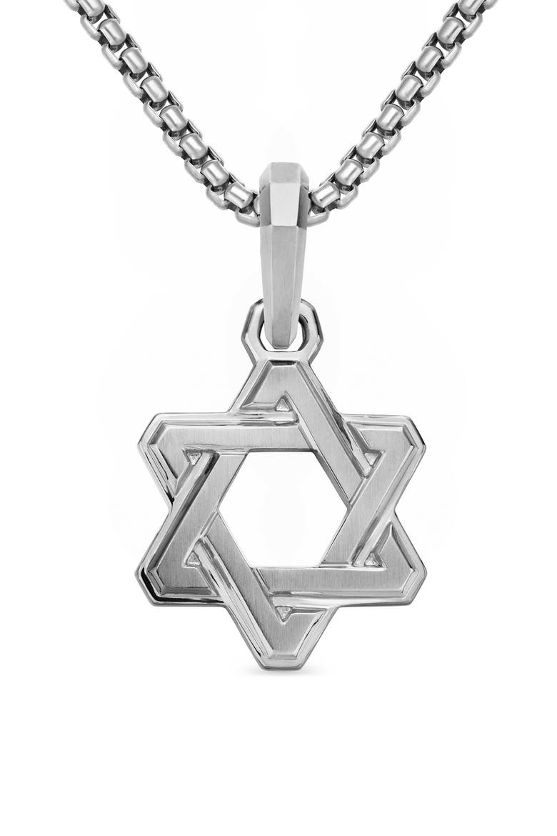 Deco Star of David Pendant, Main, color, SILVER