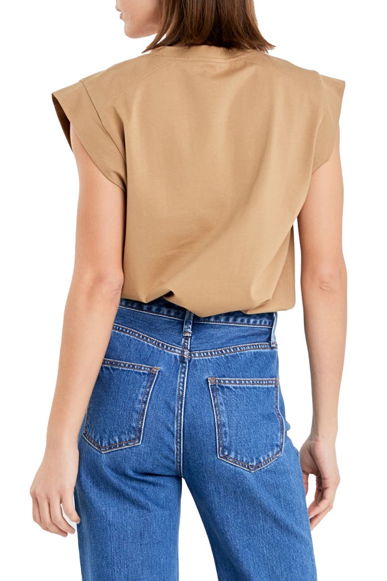 Cap Sleeve Jersey T-Shirt, Alternate, color, TAUPE