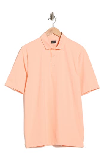 Greg Norman Tournament Textured Solid Knit Polo In Orange