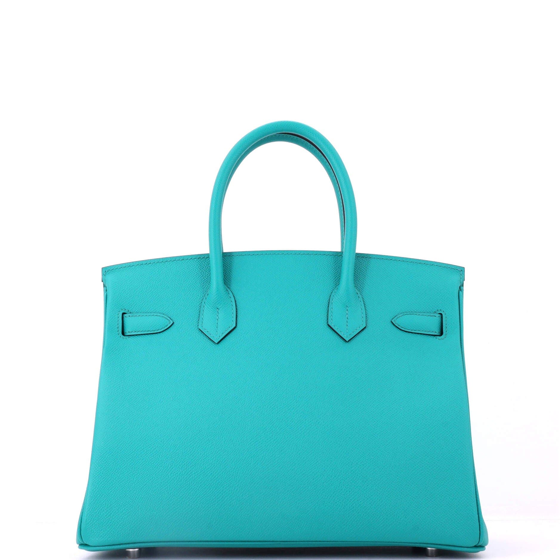 Pre-Owned Hermes Birkin Handbag Blue Epsom with Palladium Hardware 30, Alternate, color, Bleu Paon