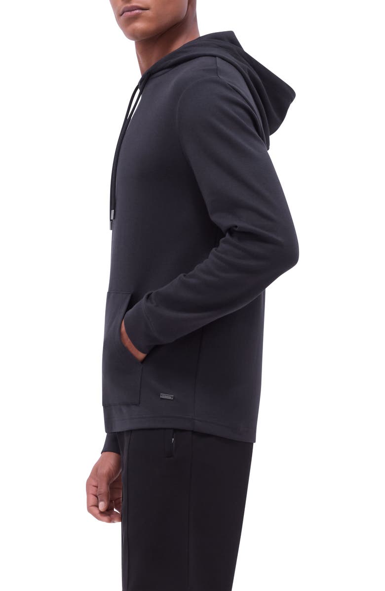 Bugatchi Cotton & Modal Blend Pullover Hoodie, Alternate, color, Black