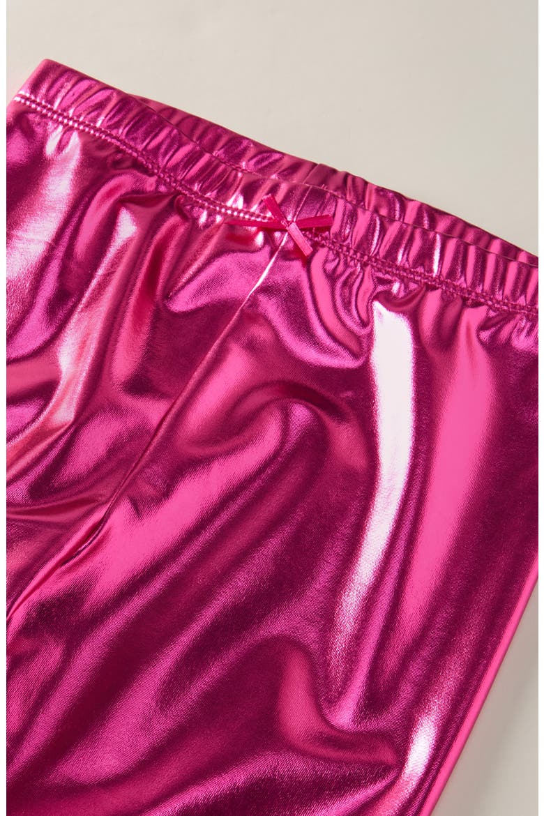Kids' Shiny Leggings, Alternate, color, PINK ROUGE SHINE