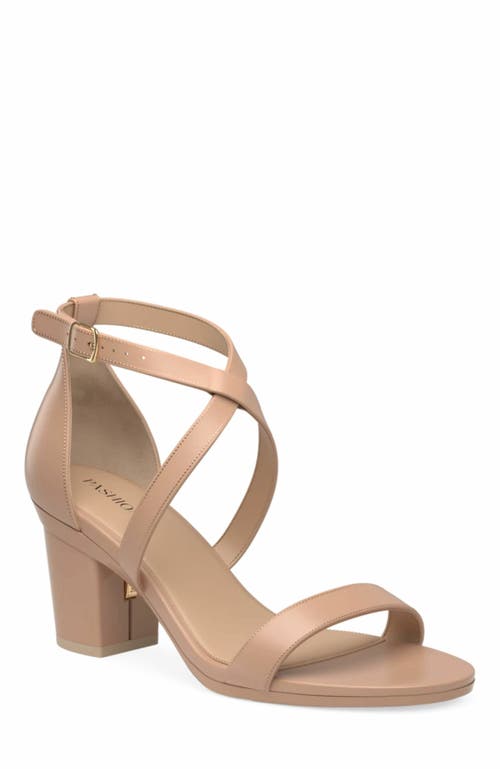 Pashion Footwear The Sandal 3" Block Heel in Latte Leather  product
