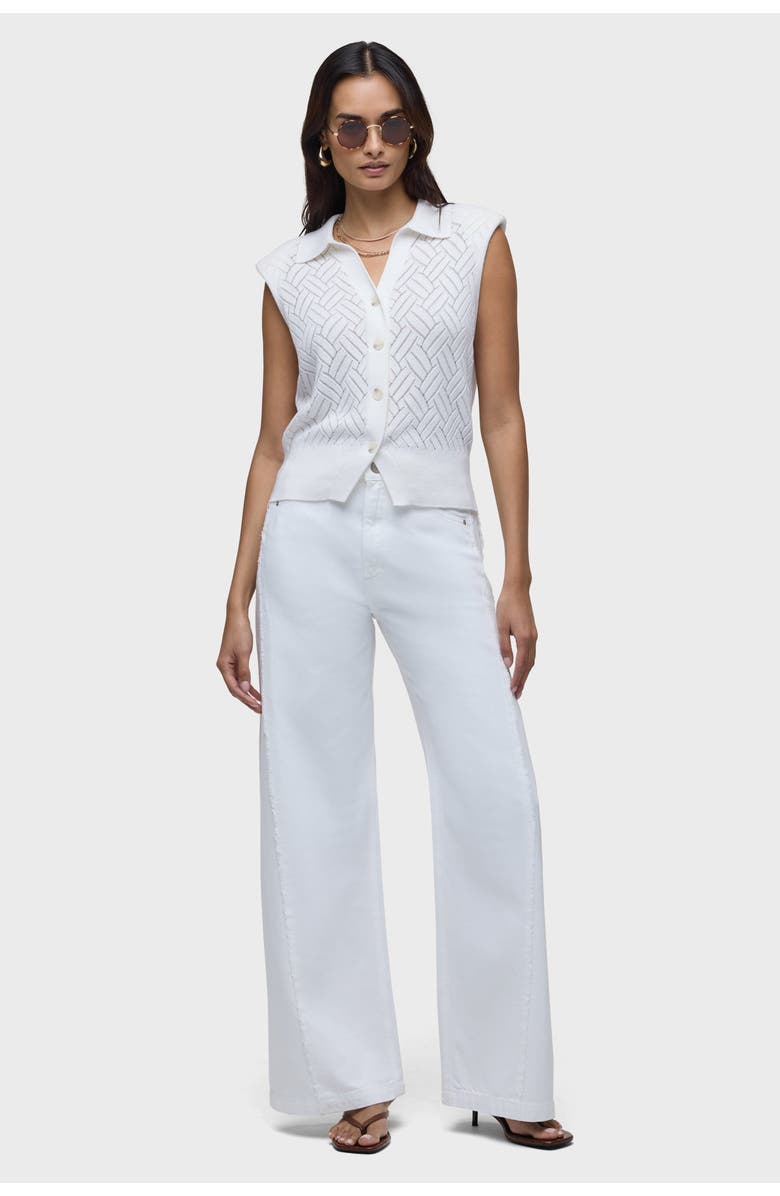 Hudson Jeans Knitted Sleeveless Collared Top, Alternate, color, Starch