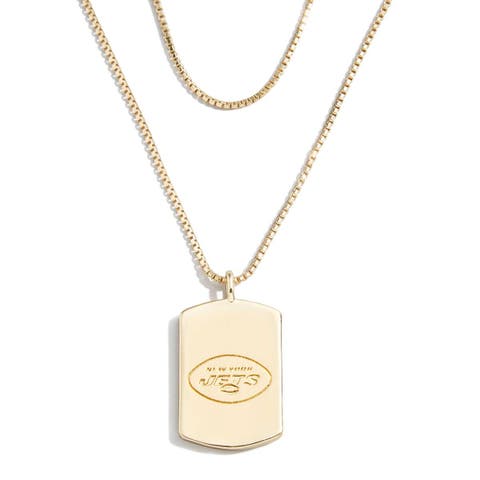 x Baublebar New York Jets Gold Dog Tag Necklace