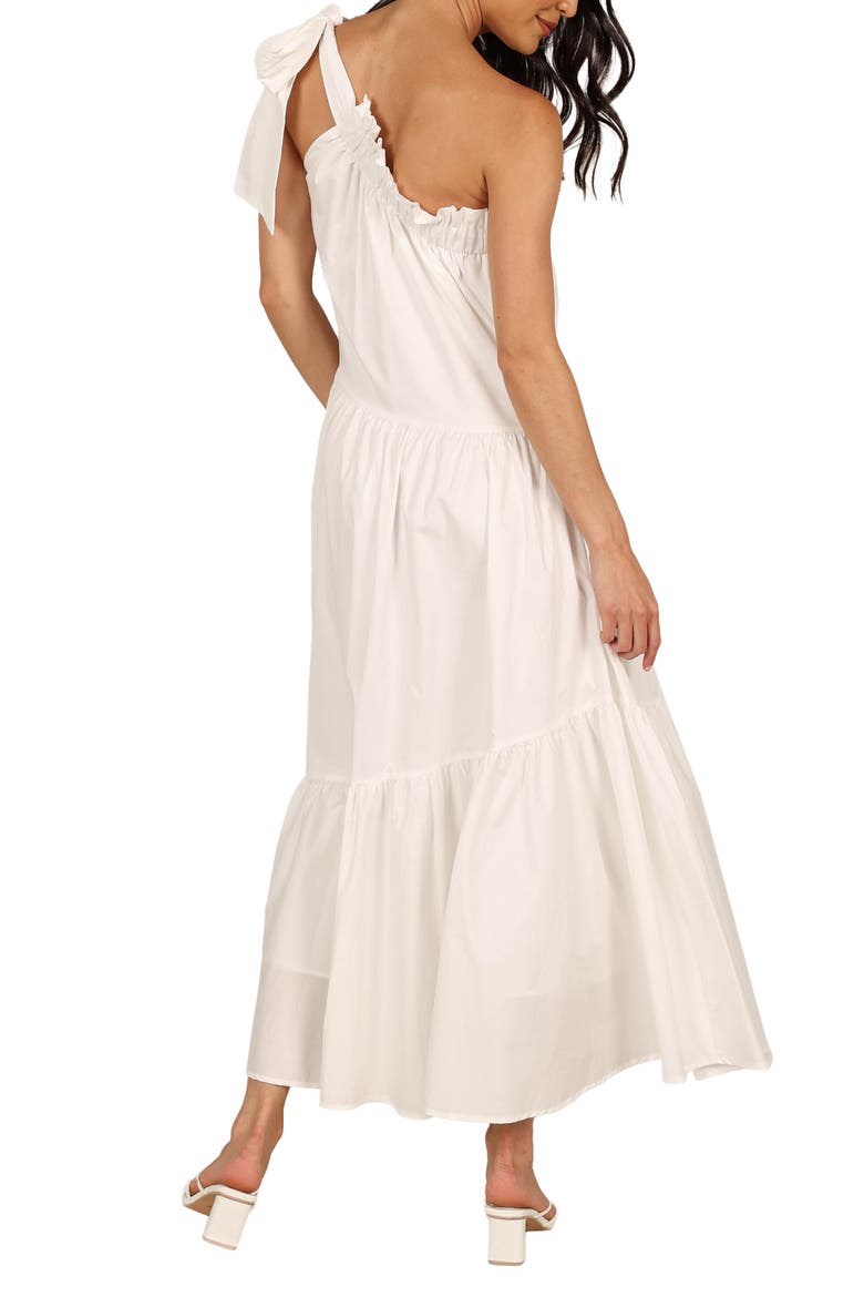 Ava One-Shoulder Cotton Maxi Dress, Alternate, color, WHITE