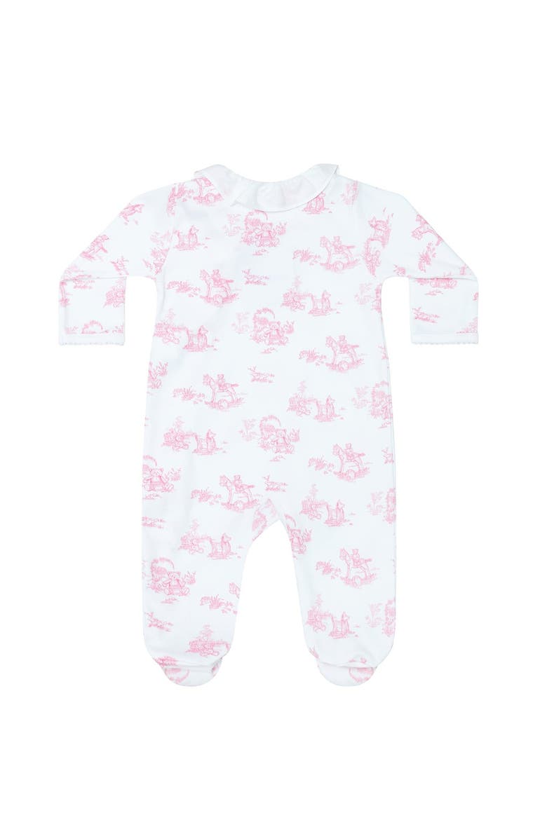 Pink Toile Crossover Footie - Baby, Alternate, color, Pink
