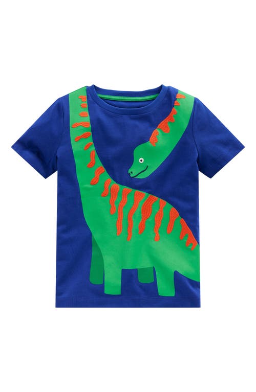 Mini Boden Fun Embroidered Cotton Graphic T-shirt In Blue