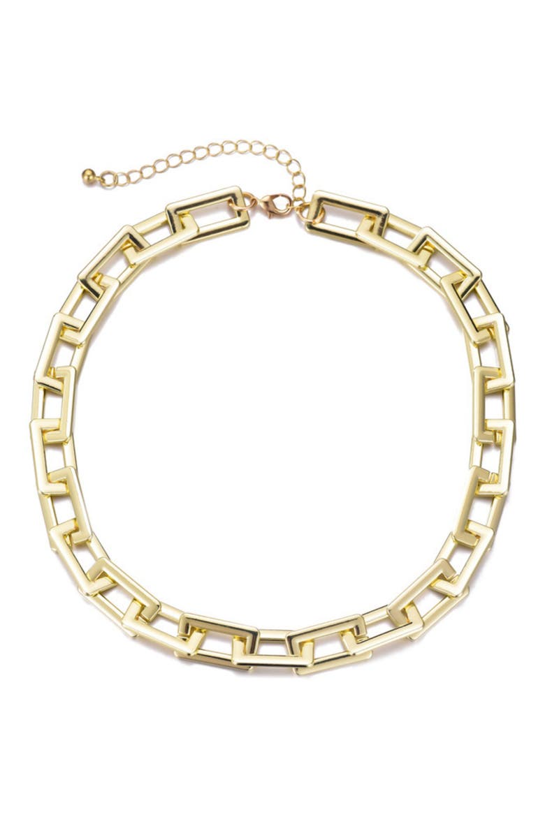 Paper Clip Chain Necklace, Main, color, GOLD