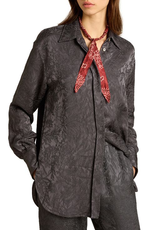 Toile De Jouy Jacquard Boyfriend Shirt