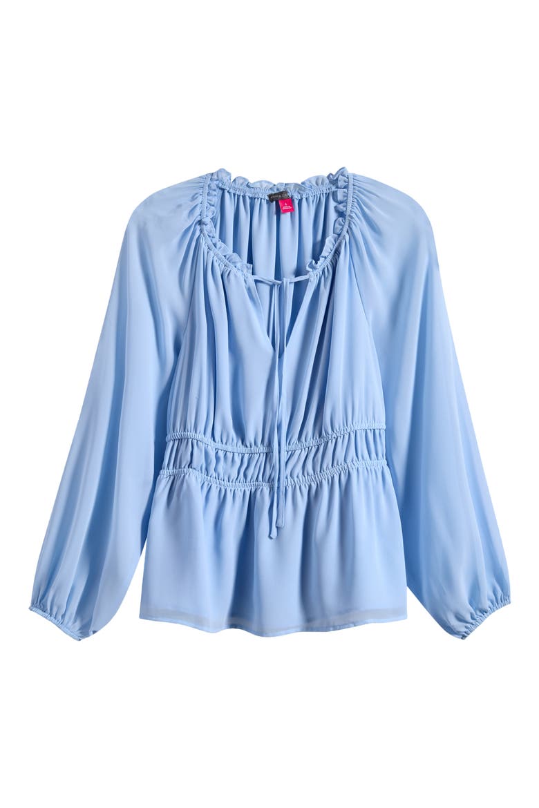 Semi Sheer Long Sleeve Peplum Top (Women) | Nordstromrack