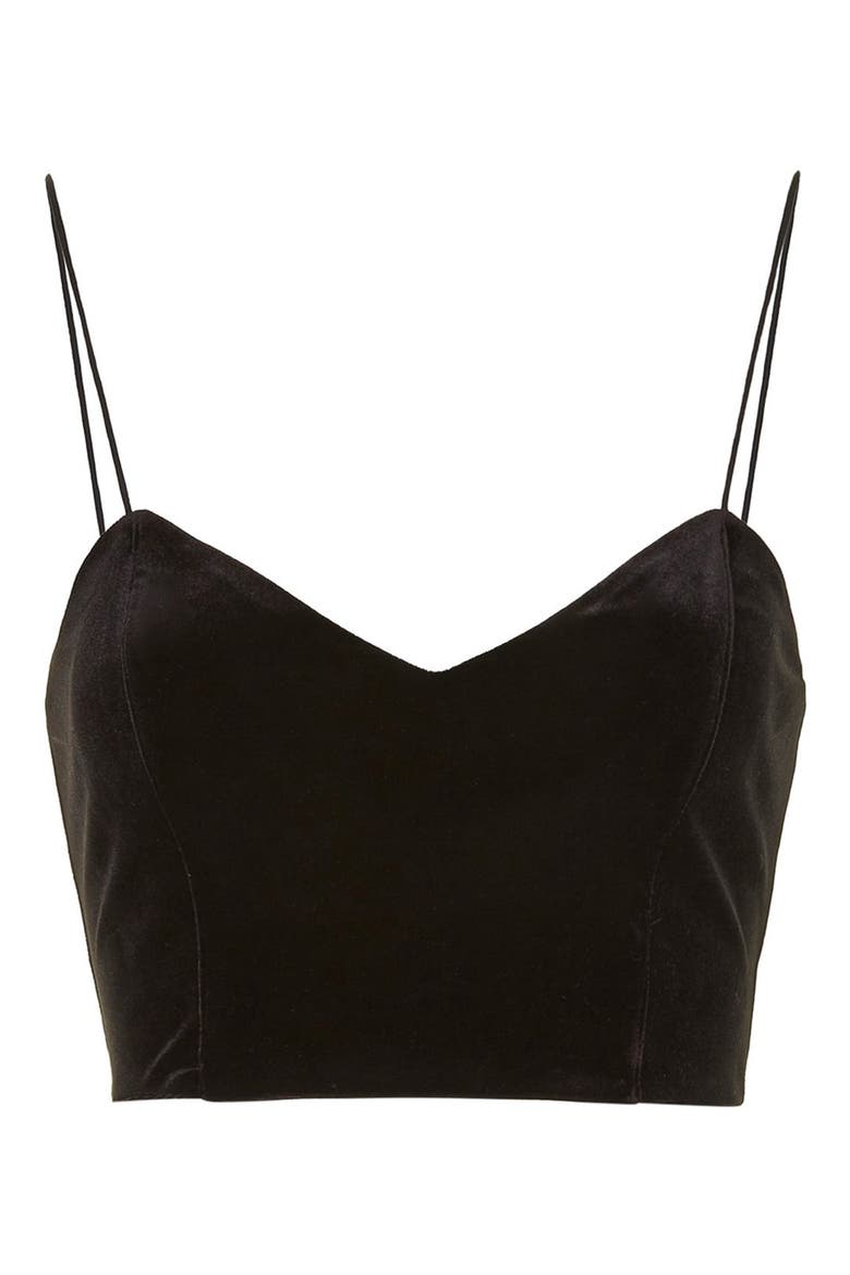 Velvet Bralette, Alternate, color, BLACK