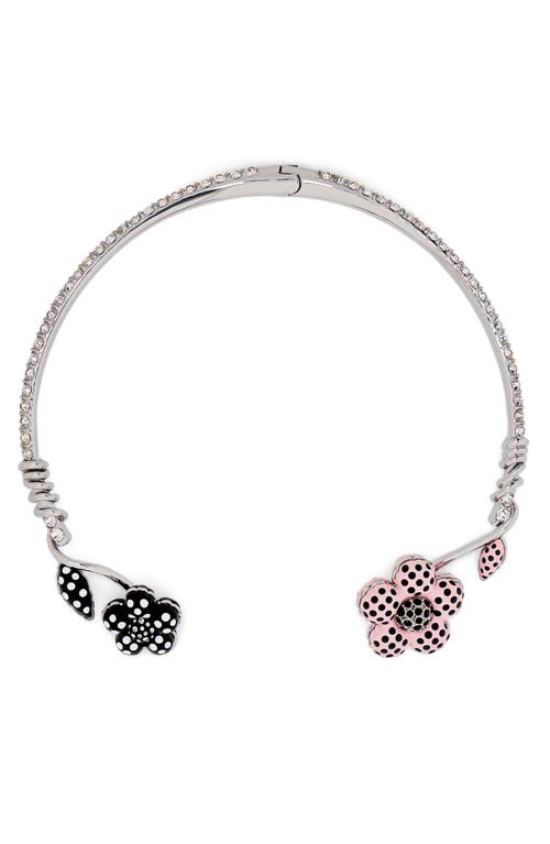 Marc Jacobs Crystal-embellished Flower Necklace In Metallic
