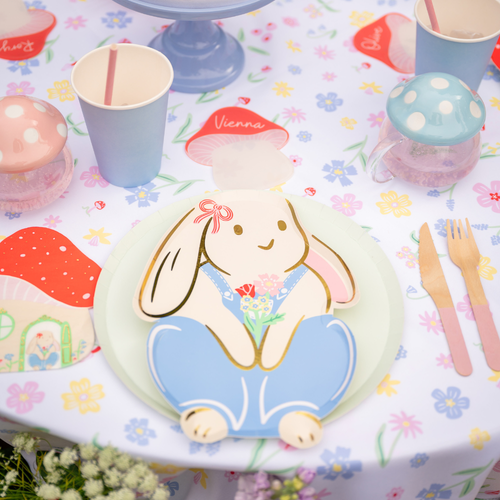 DAYDREAM SOCIETY DAYDREAM SOCIETY BUNNIES IN THE GARDEN OVERALLS BUNNY LARGE PLATES