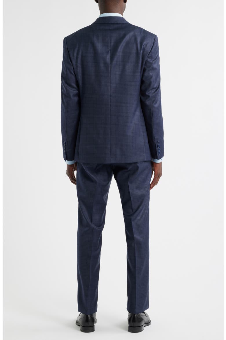 Navy Blue Check Wool Suit, Alternate, color, PLAID BLUE
