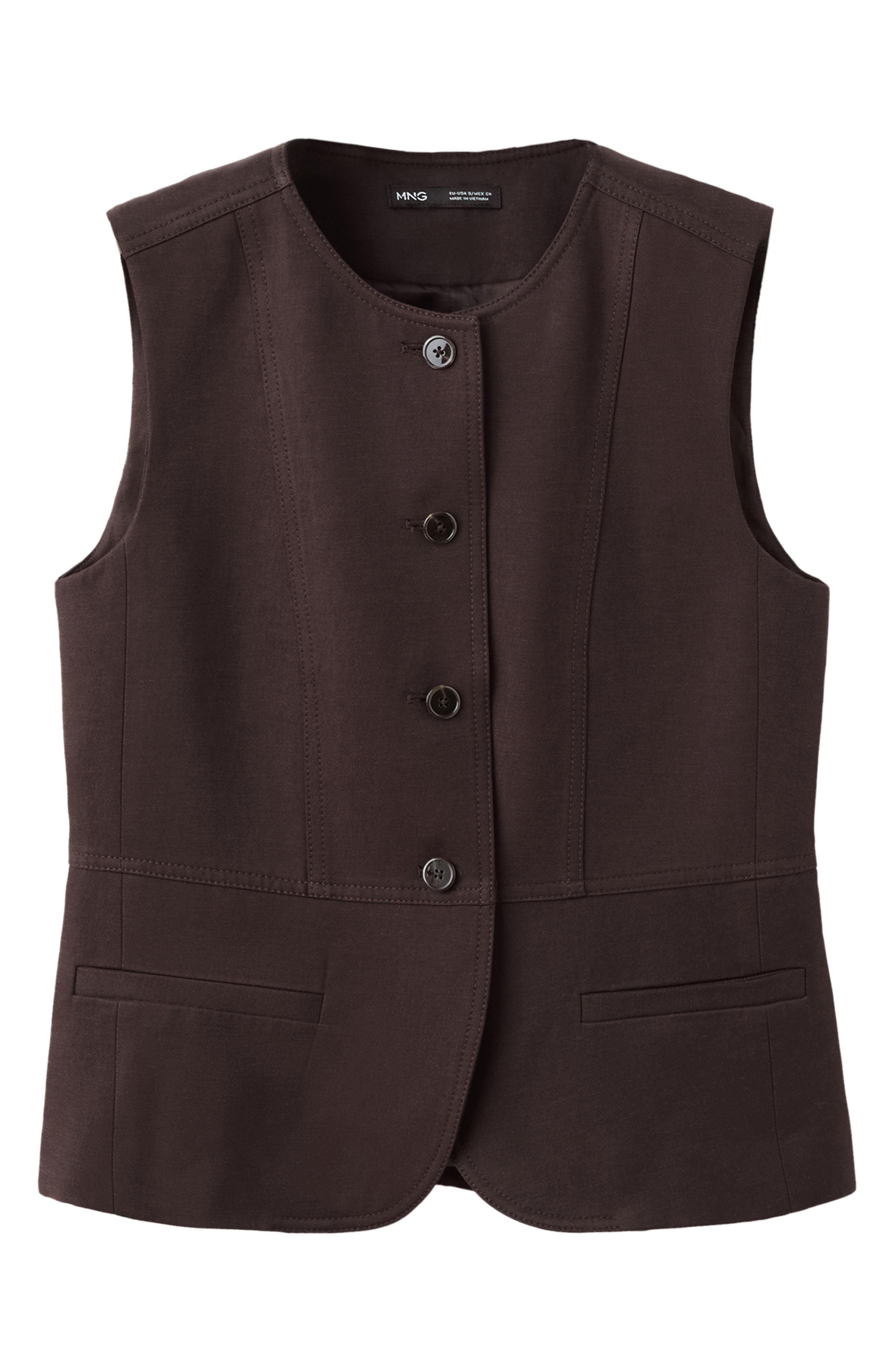 MANGO Button Vest (Women) | Nordstrom