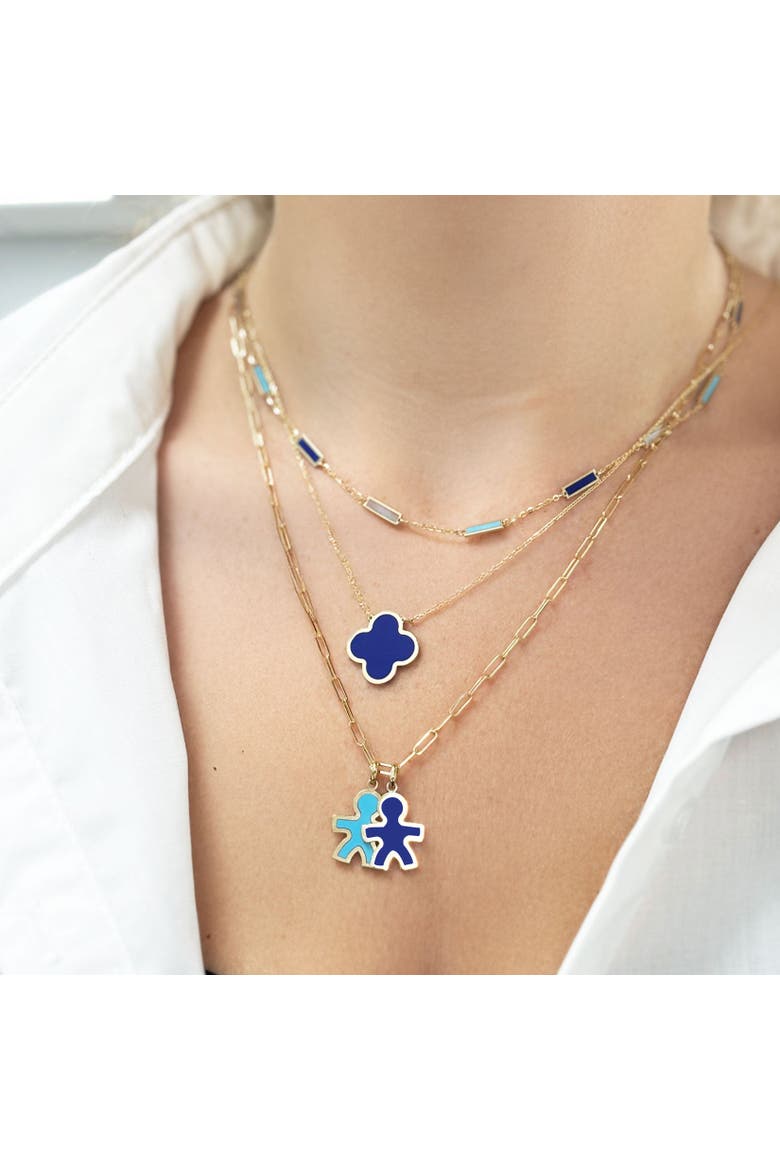 Blue Mixed Bar Chain Necklace, Alternate, color, Blue