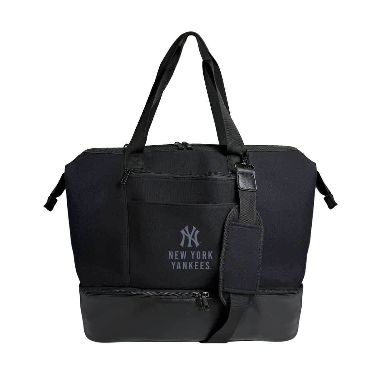 LOGO BRANDS Women's Black New York Yankees Weekender Tote, Main, color, Black
