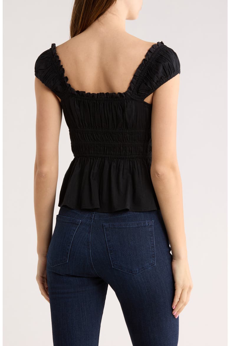 Pretty Peplum Top, Alternate, color, BLACK