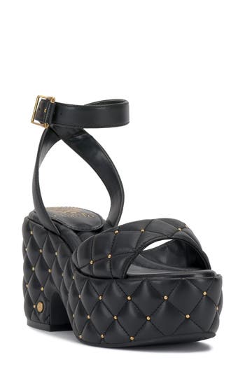 Vince Camuto Ellah Ankle Strap Platform Sandal In Black