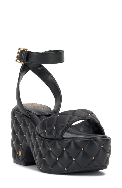 Vince Camuto Ellah Ankle Strap Platform Sandal In Black