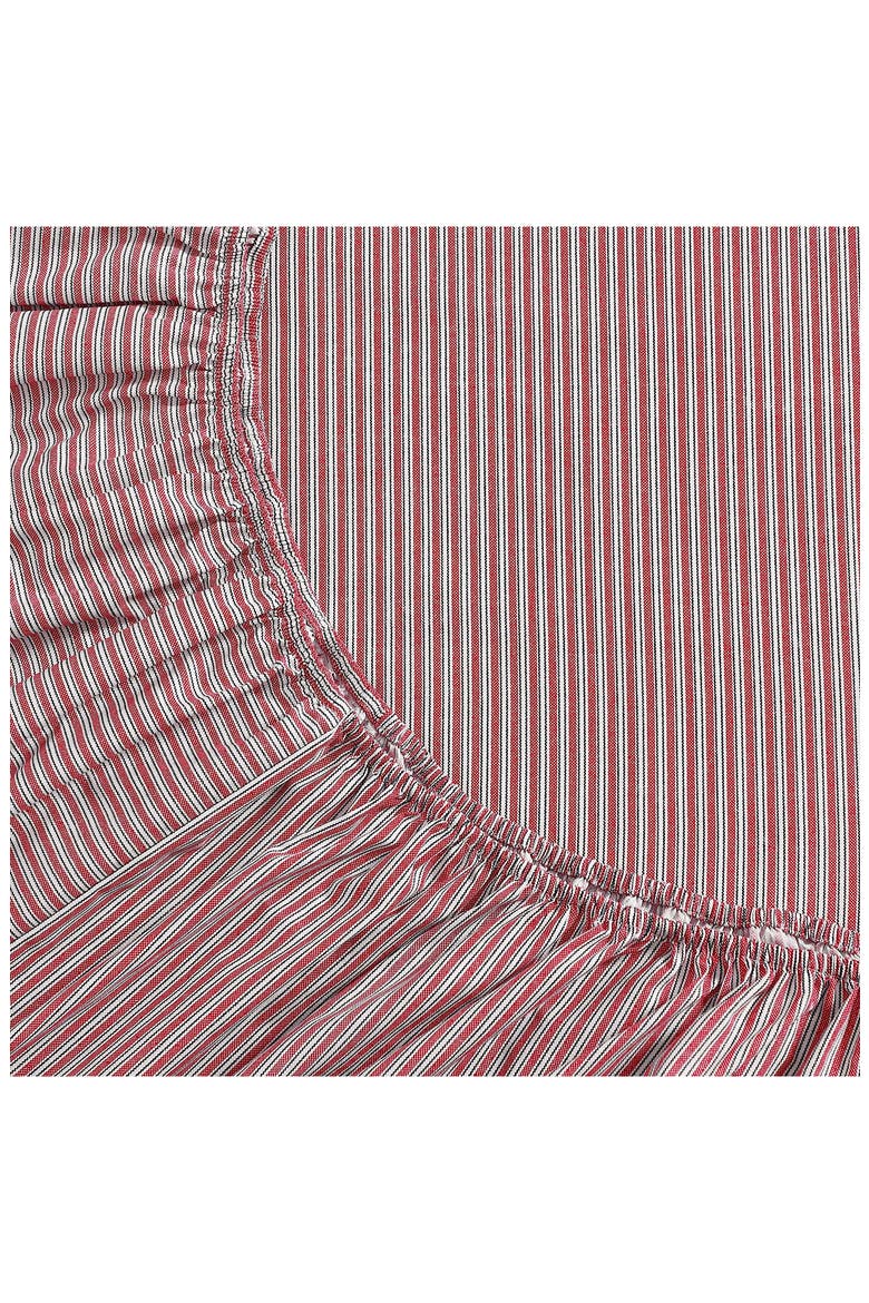 Highland Ticking Stripe Cotton Fitted Sheet, Alternate, color, WHITE/ RED/ DARK BLUE